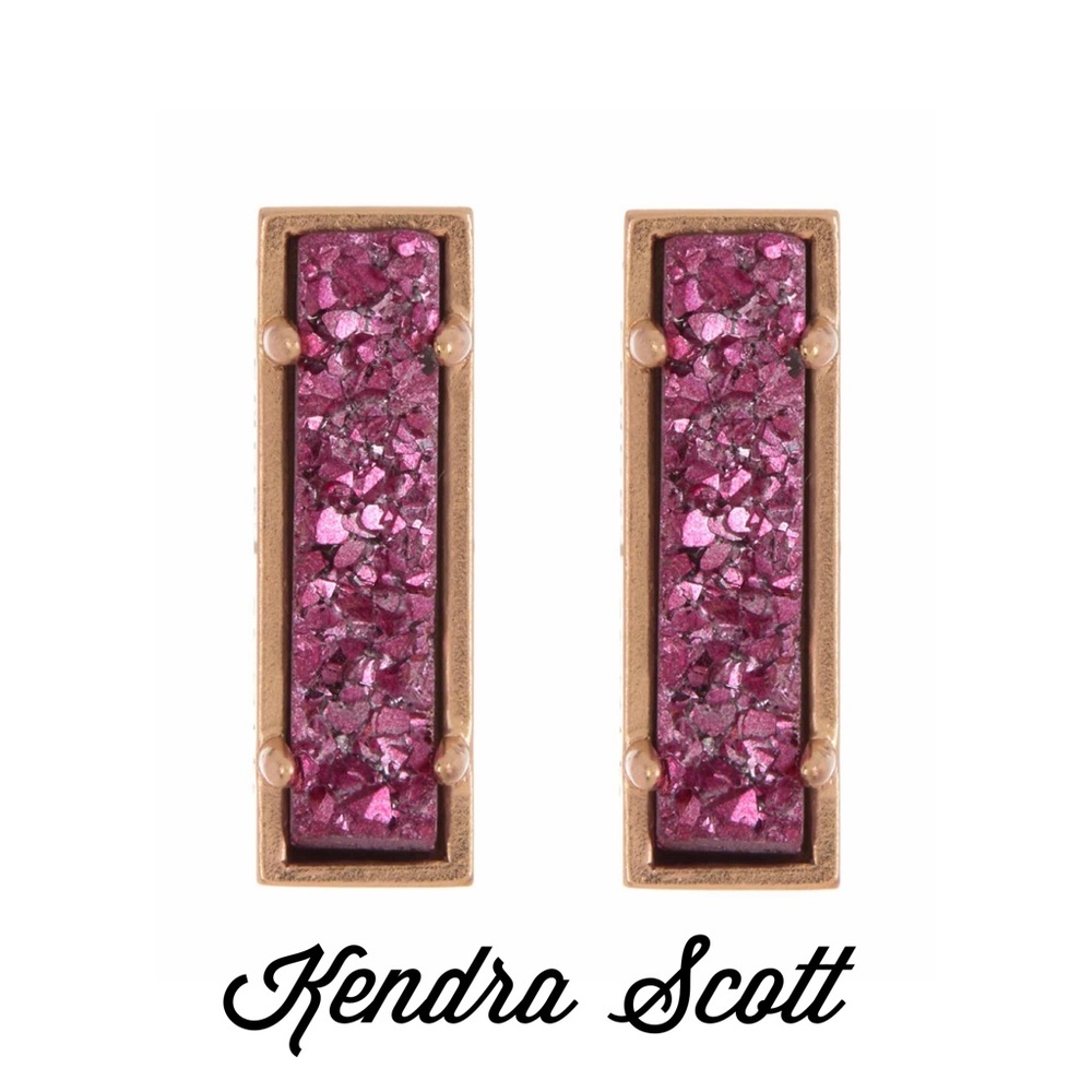 Fushia Lady Druzy Lady Earrings